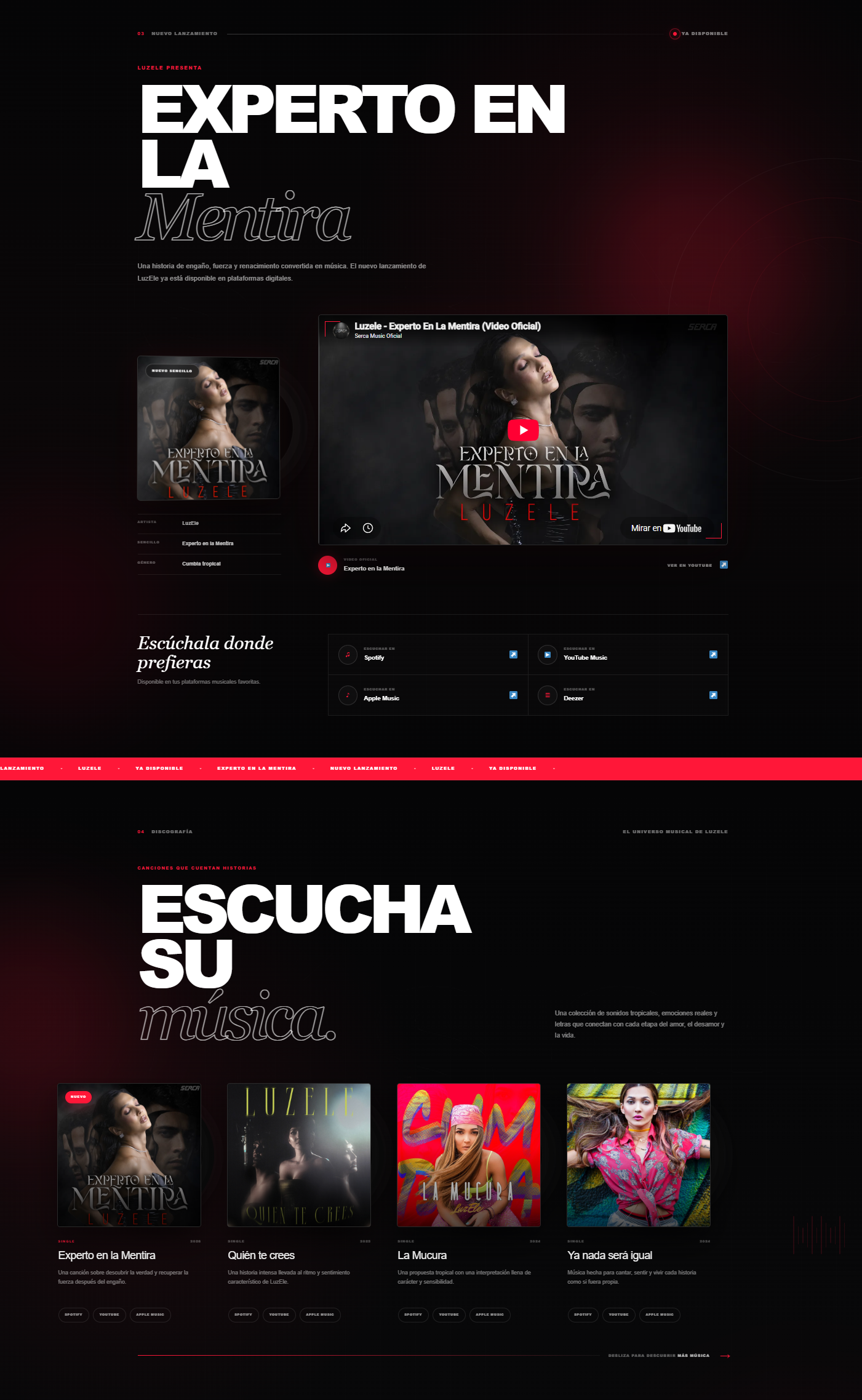 Vista móvil de la One Page profesional de Luzele